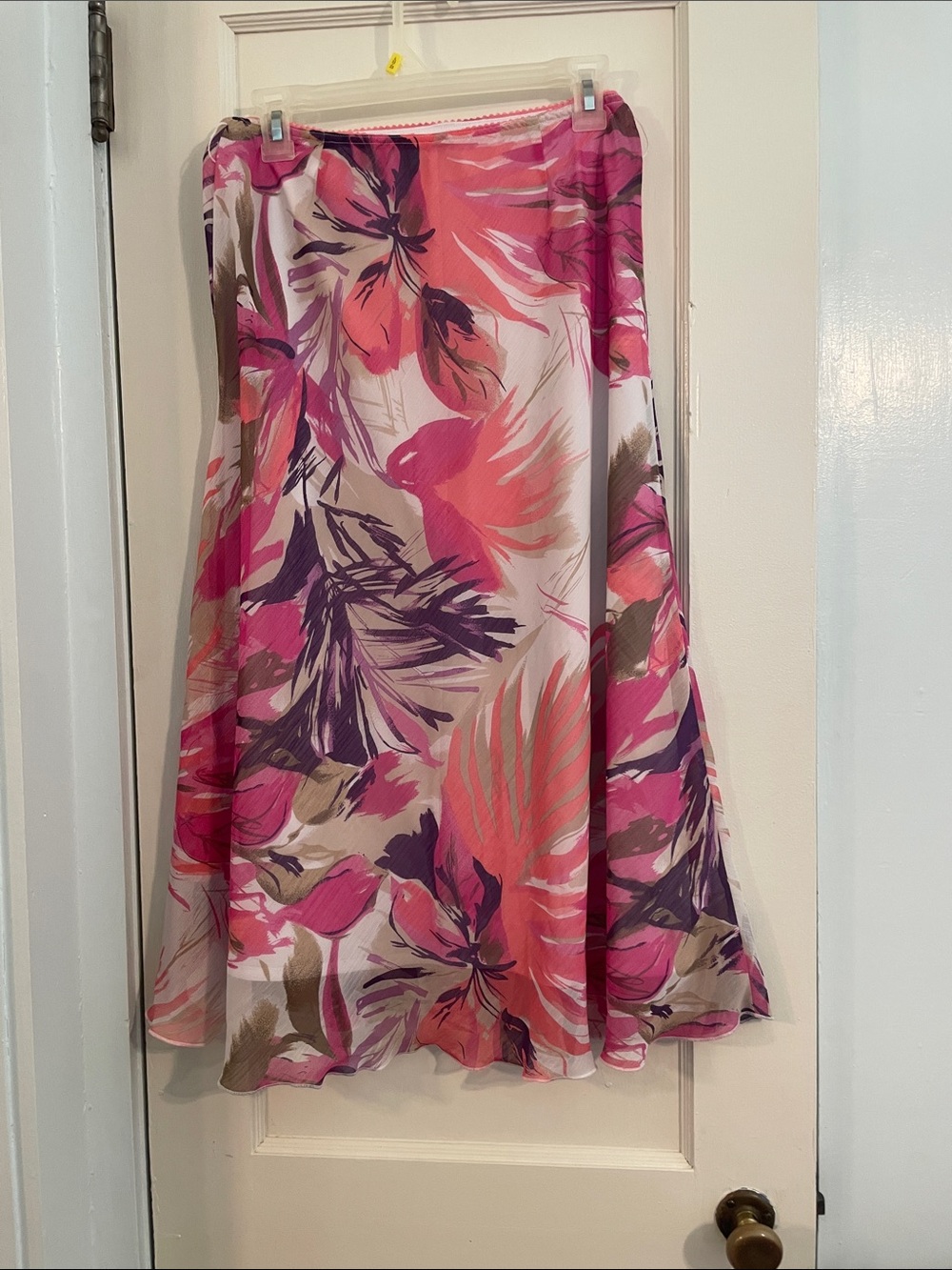 Tribal Pink, Purple & Cream Floral A-Line Skirt - Picture 2 of 4